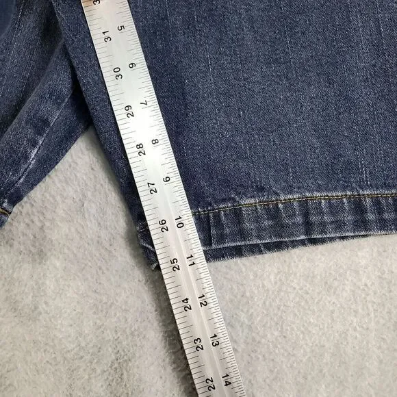 Vintage Eddie Bauer Shorts Mens 36 Blue Cargo Dark Wash Denim - Picture 6 of 10